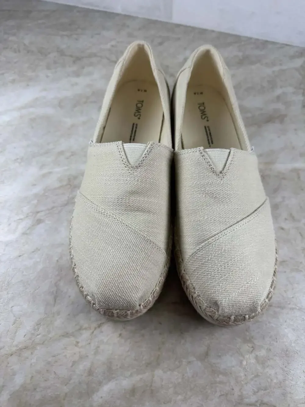 TOMS Alpargata Platform Rope Espadrille Natural Slip On Shoes Womens 7.5